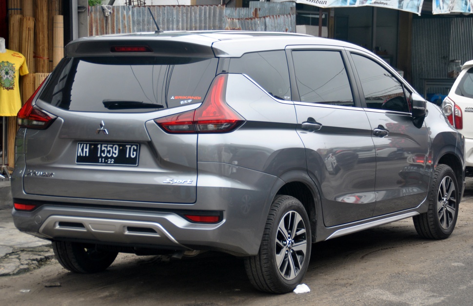 Rear view of a car with distinct taillights and sporty rear bumper.