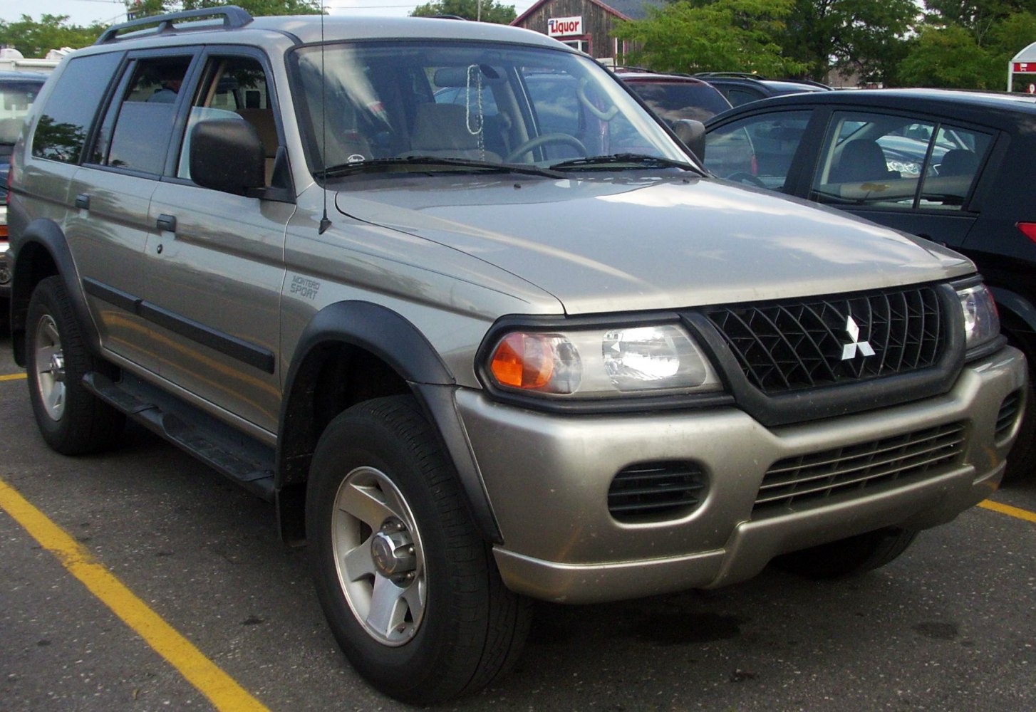 SUV front grille and headlight with side step and alloy wheels