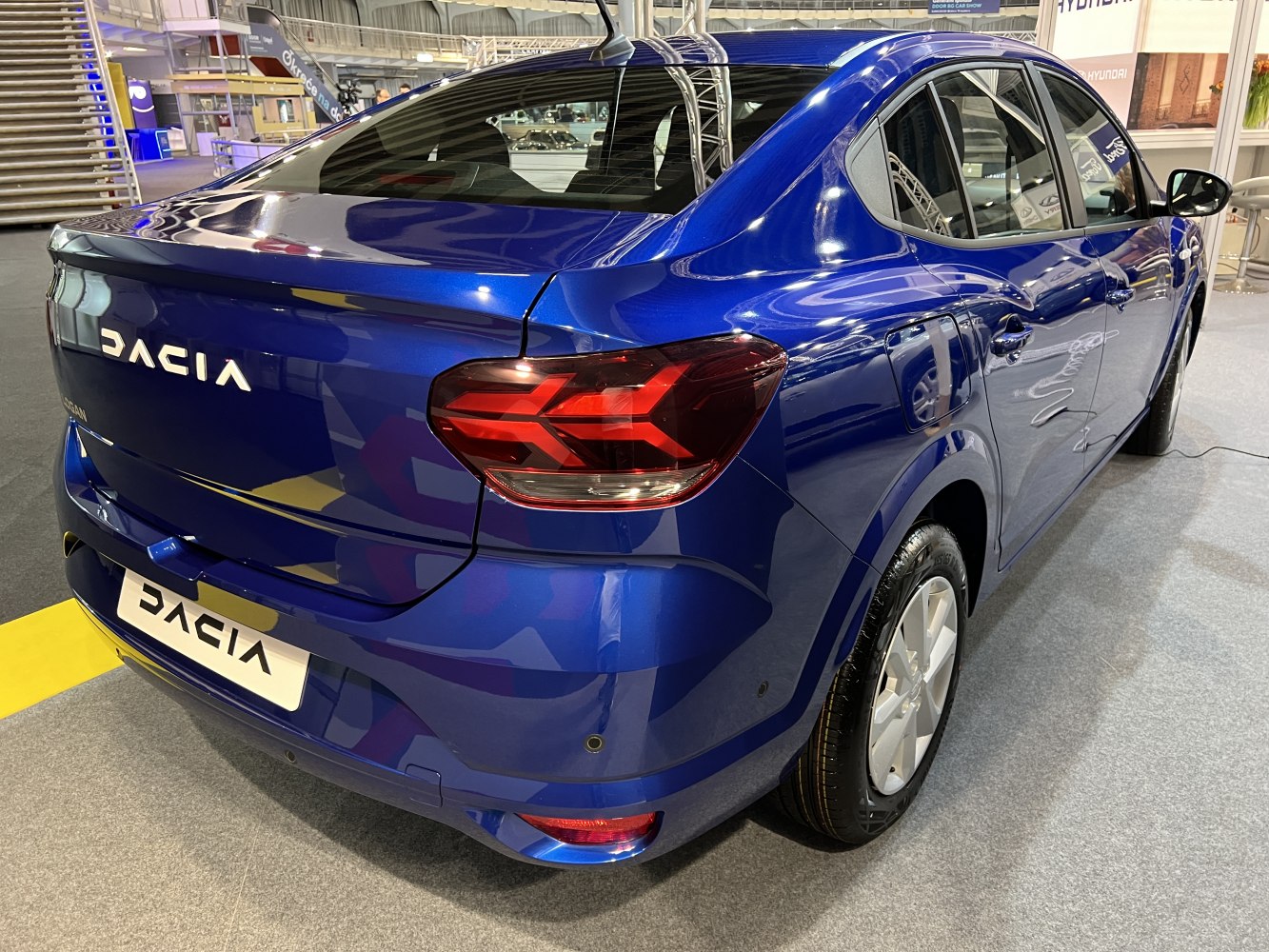 Rear and side view with modern taillights and aerodynamic design