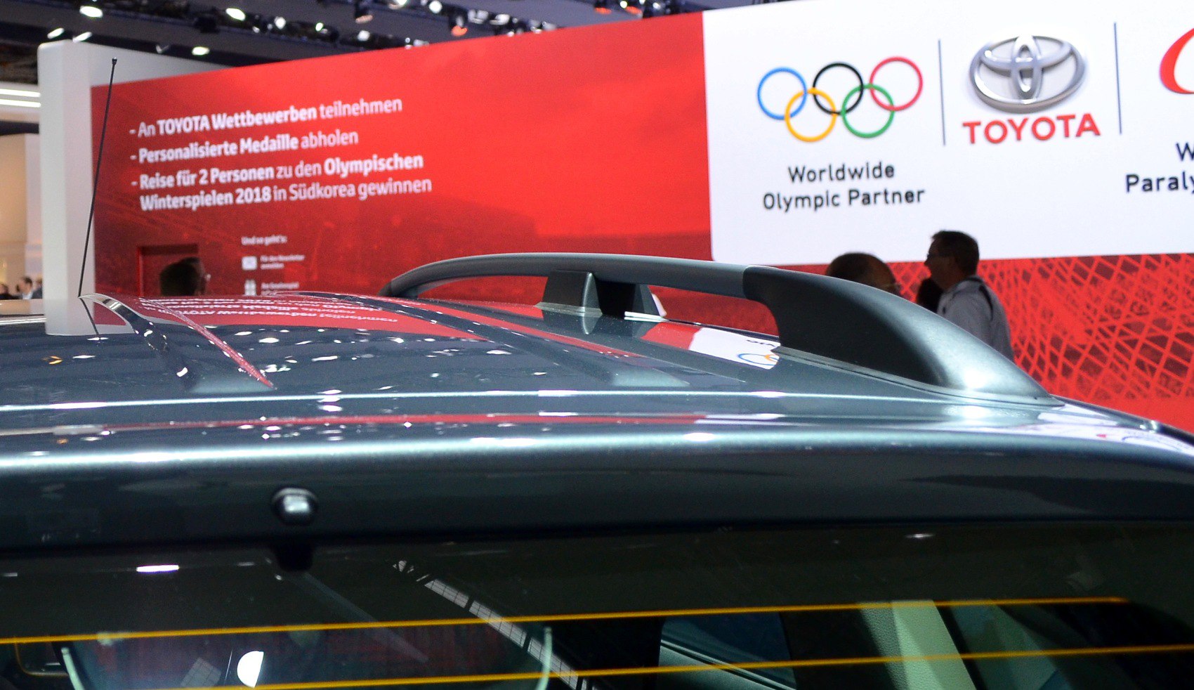 Close-up of raised roof rails on a vehicle roof