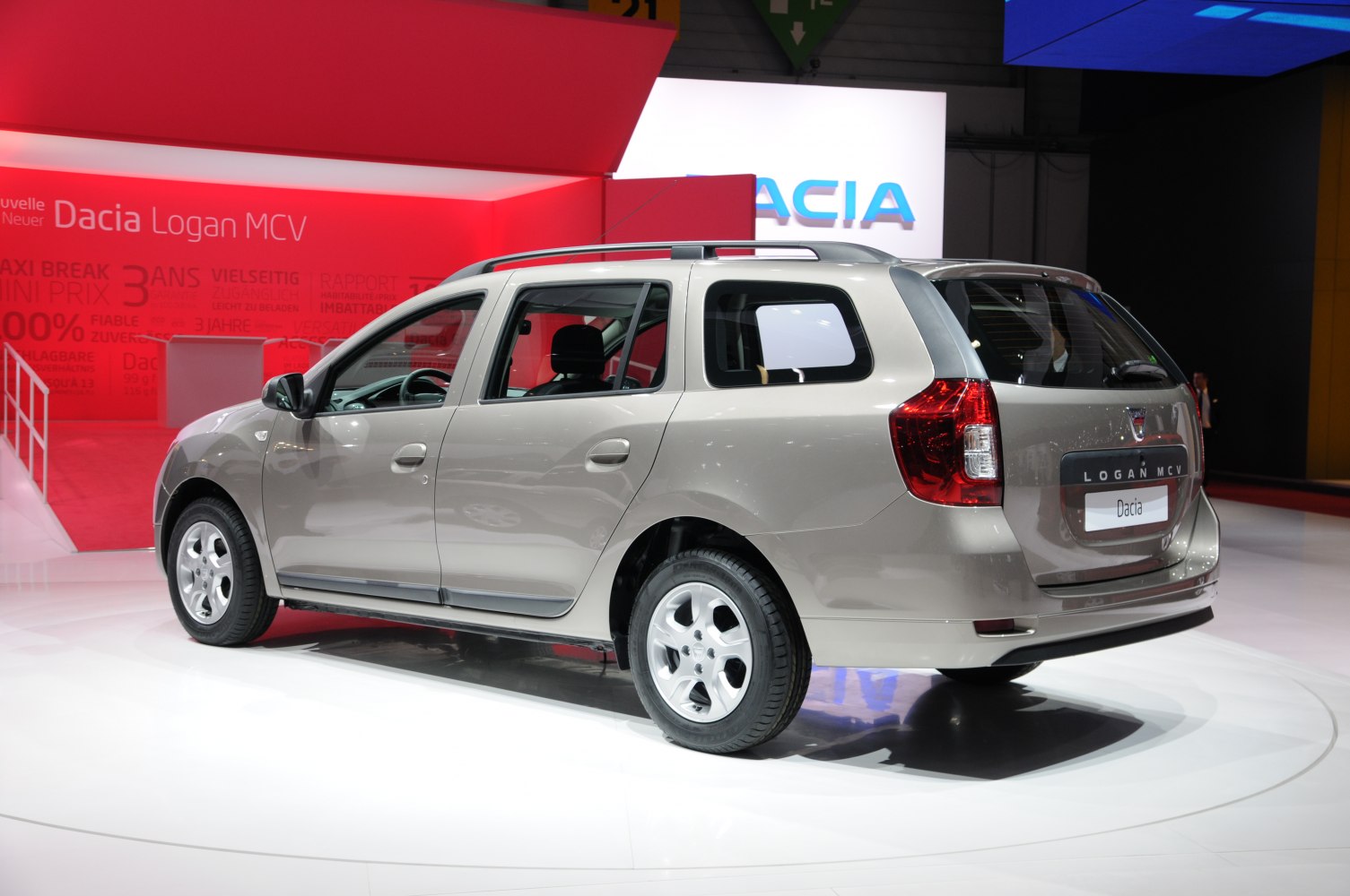 Station wagon rear side view with roof rails