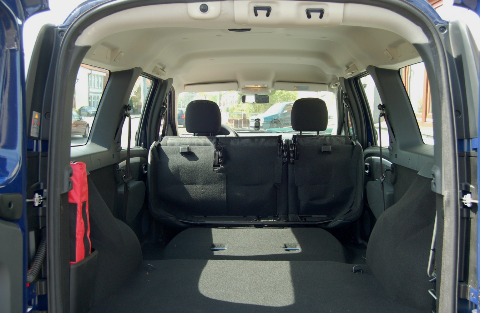 Roomy cargo space with partially folded rear seats and spacious interior