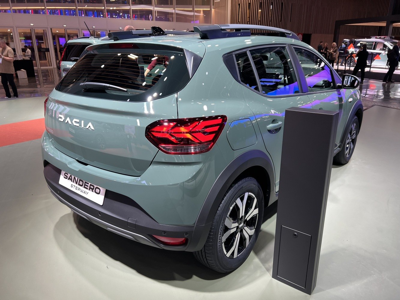 Rear view of compact SUV with modern LED taillights and roof rails