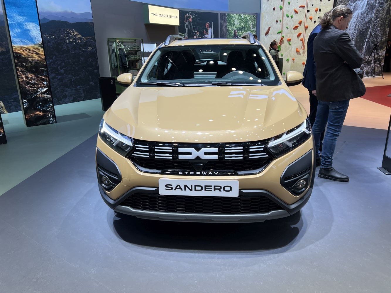 Front view with LED headlights and distinctive grille