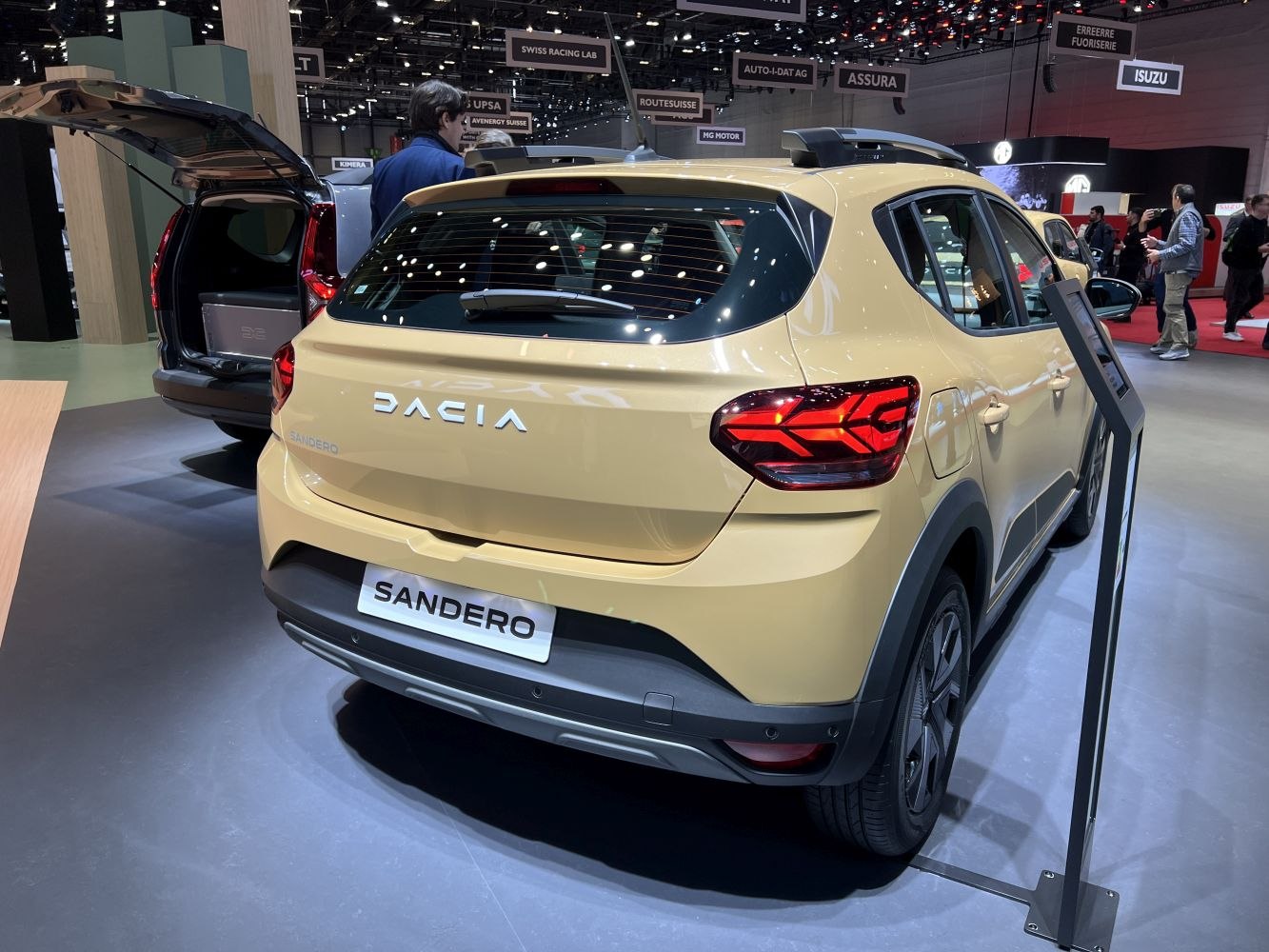 Rear view with distinctive LED taillights and hatchback design.