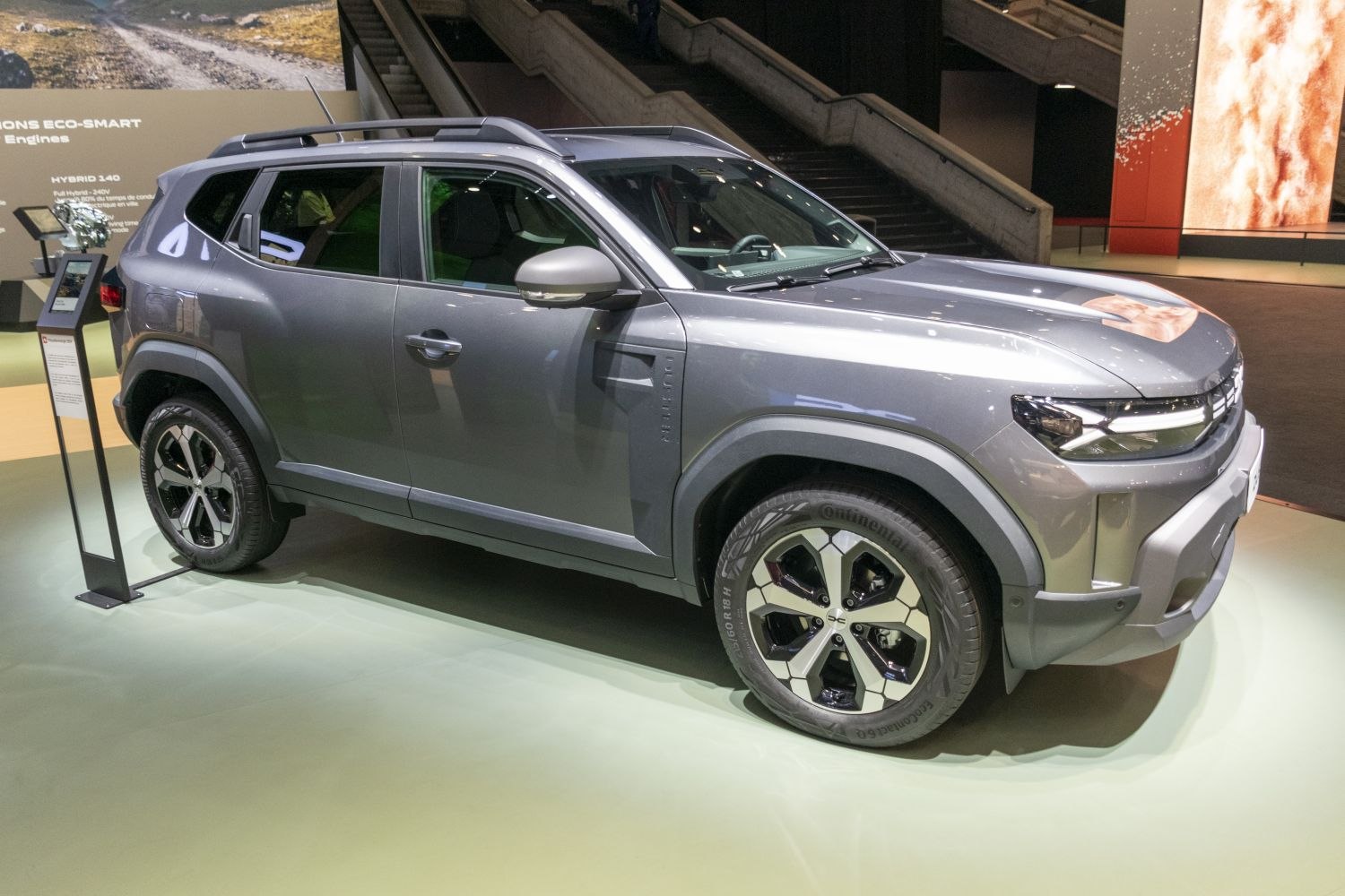 SUV with aggressive front headlights and unique alloy wheels