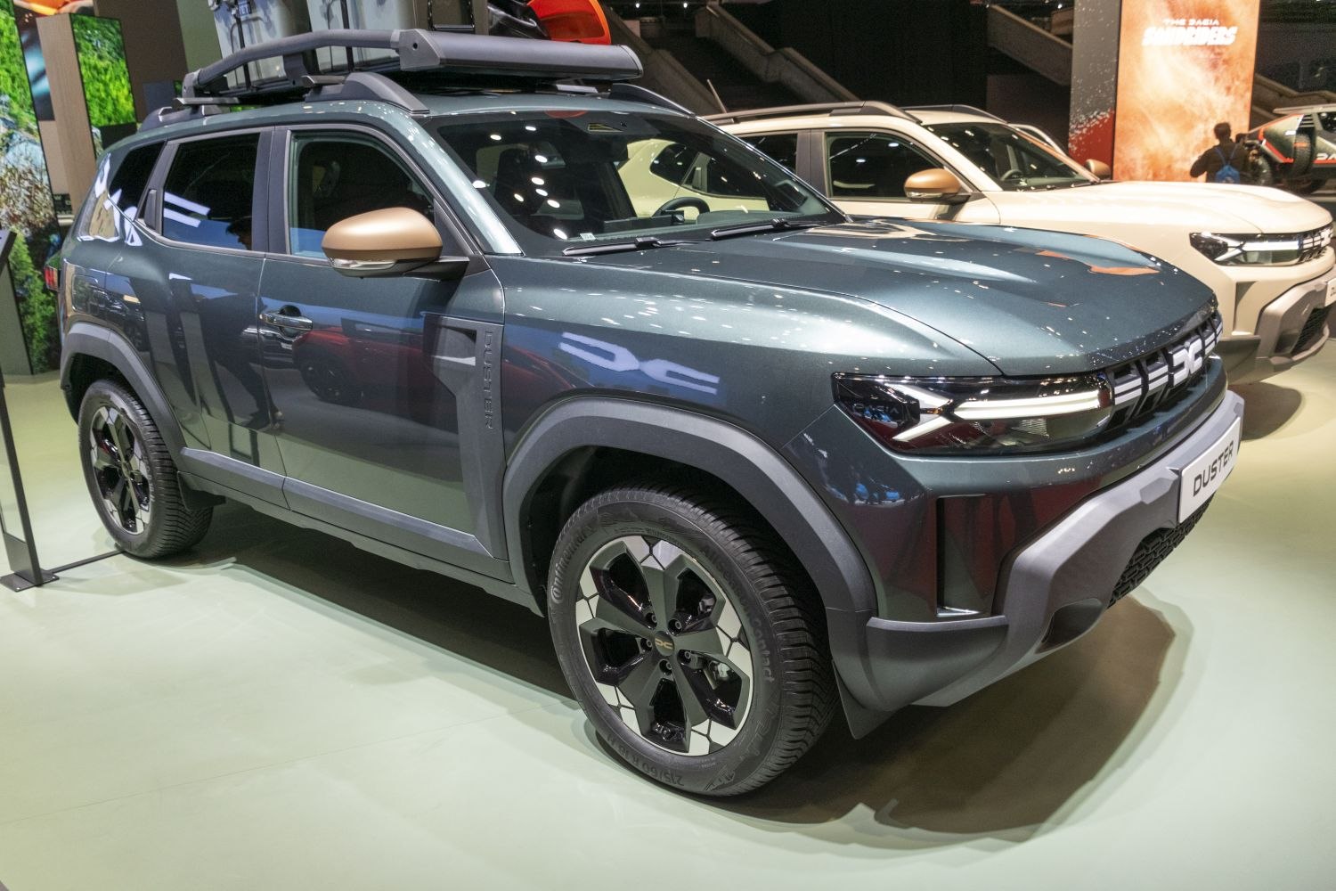 Compact SUV with modern headlights and roof rack