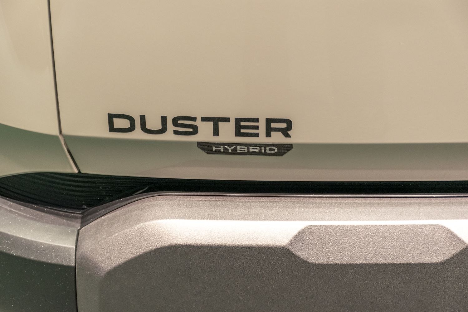 Close-up of Duster Hybrid rear badge