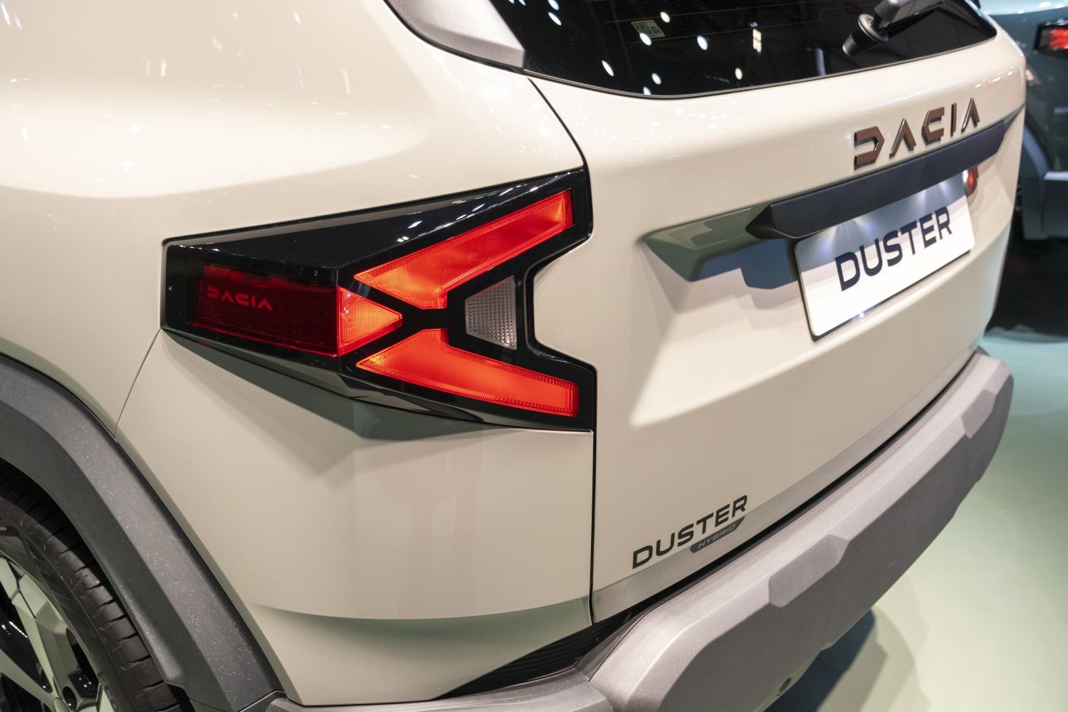 Close-up of rear light and badge on modern SUV rear