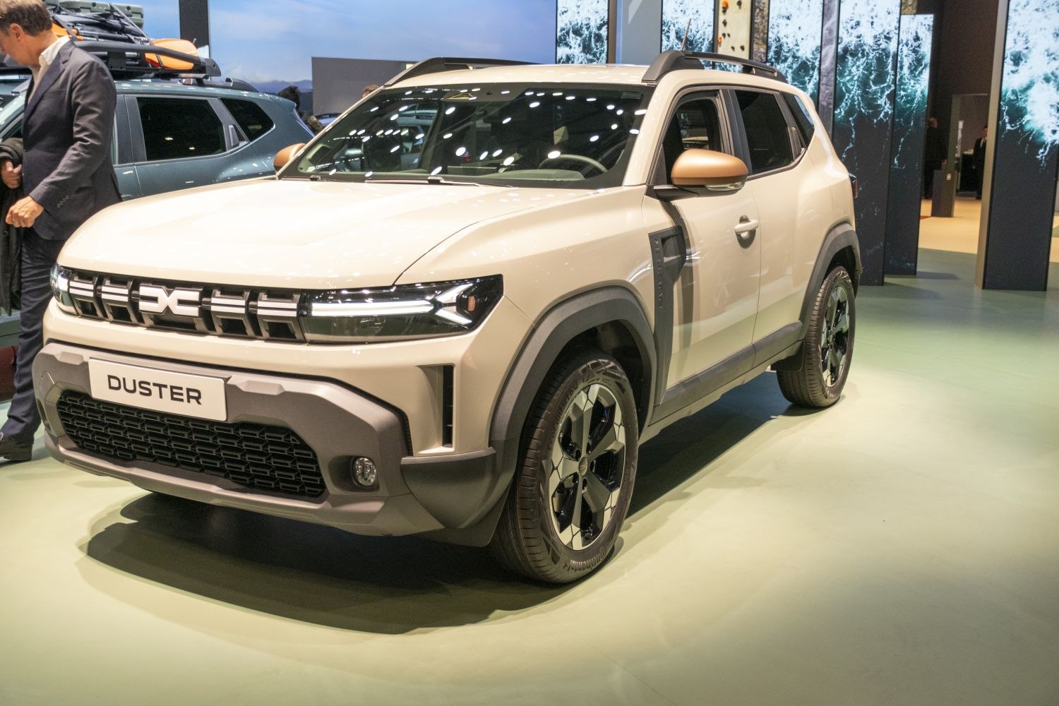 Front view of SUV with modern grille and LED headlights