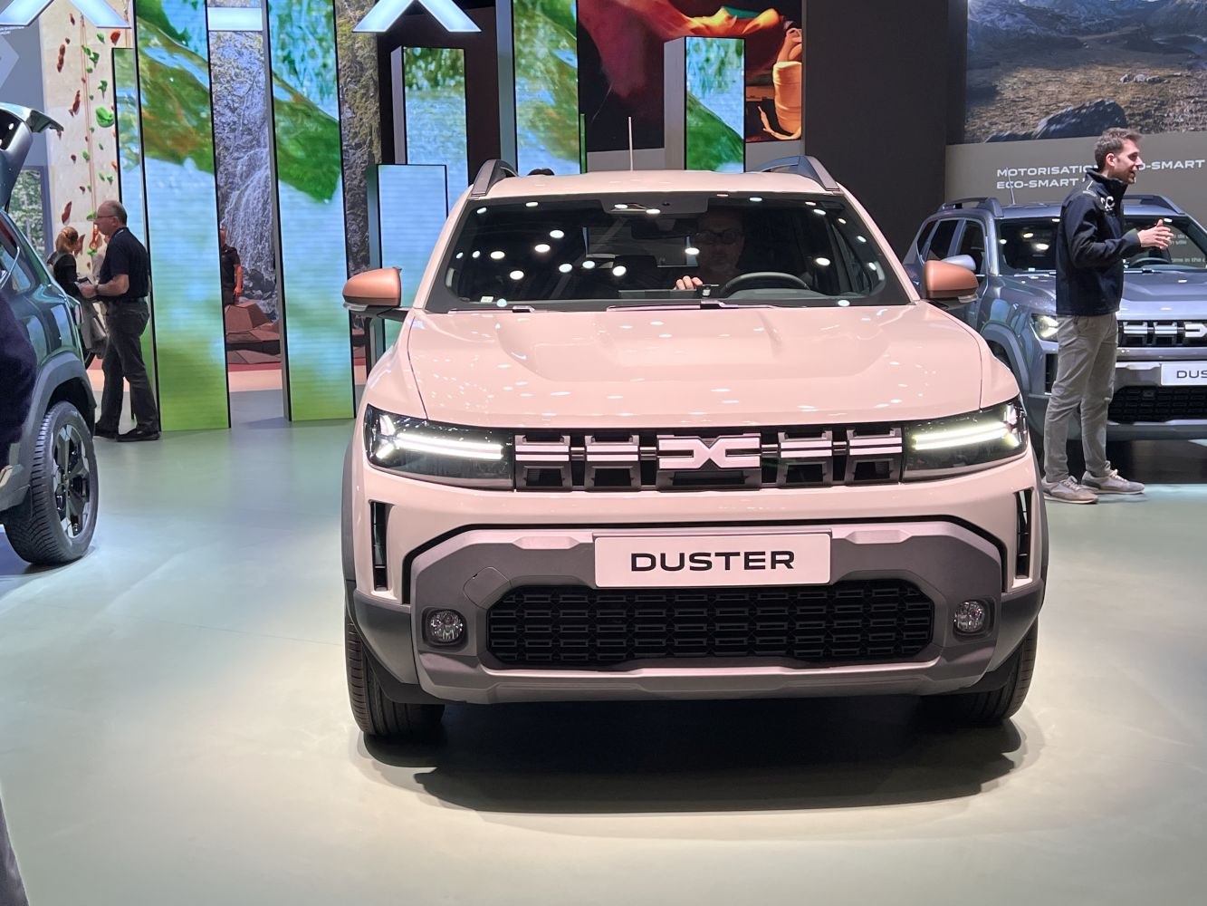 Front view of SUV with grille and LED headlights