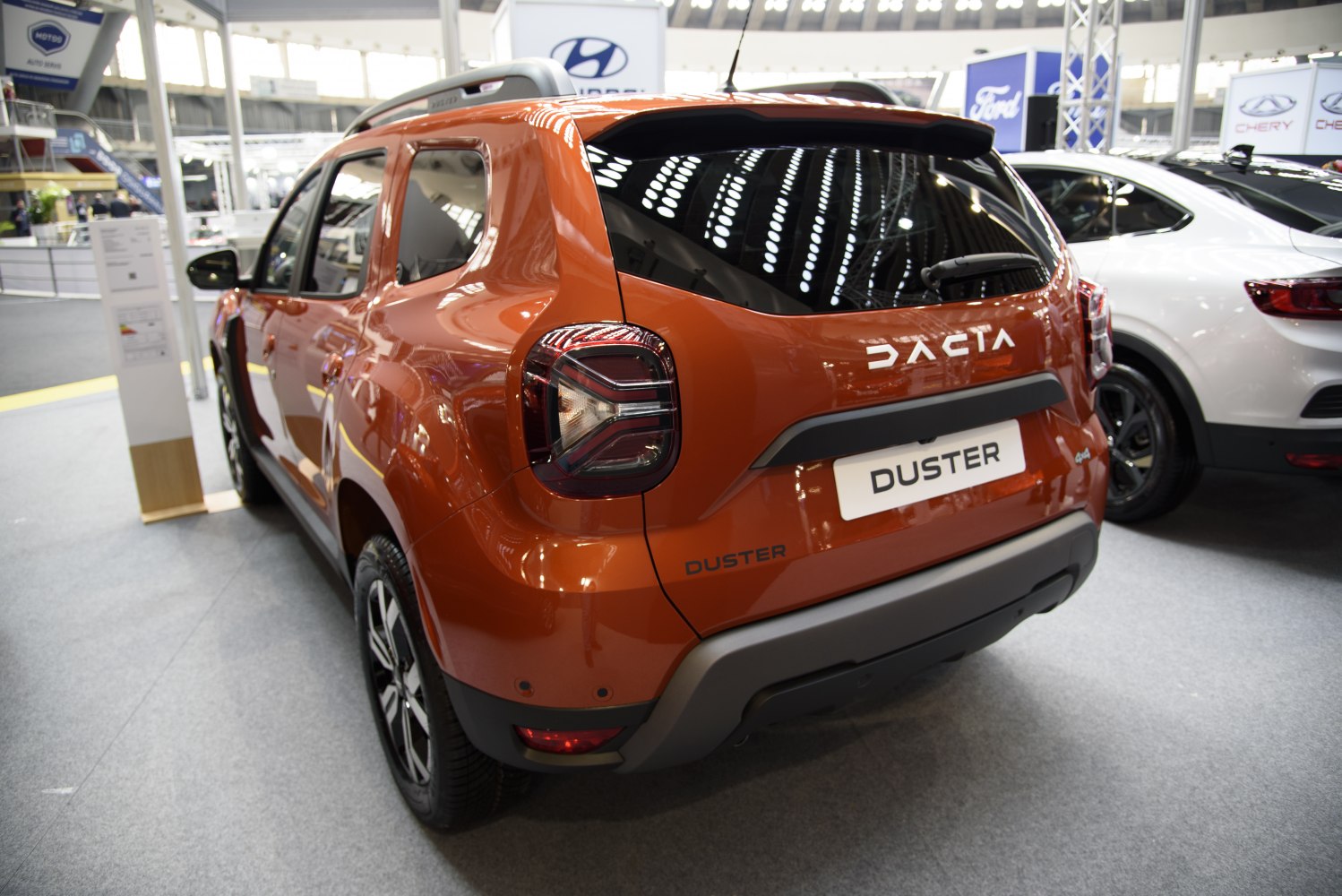 Rear view of updated SUV with taillights and bold design
