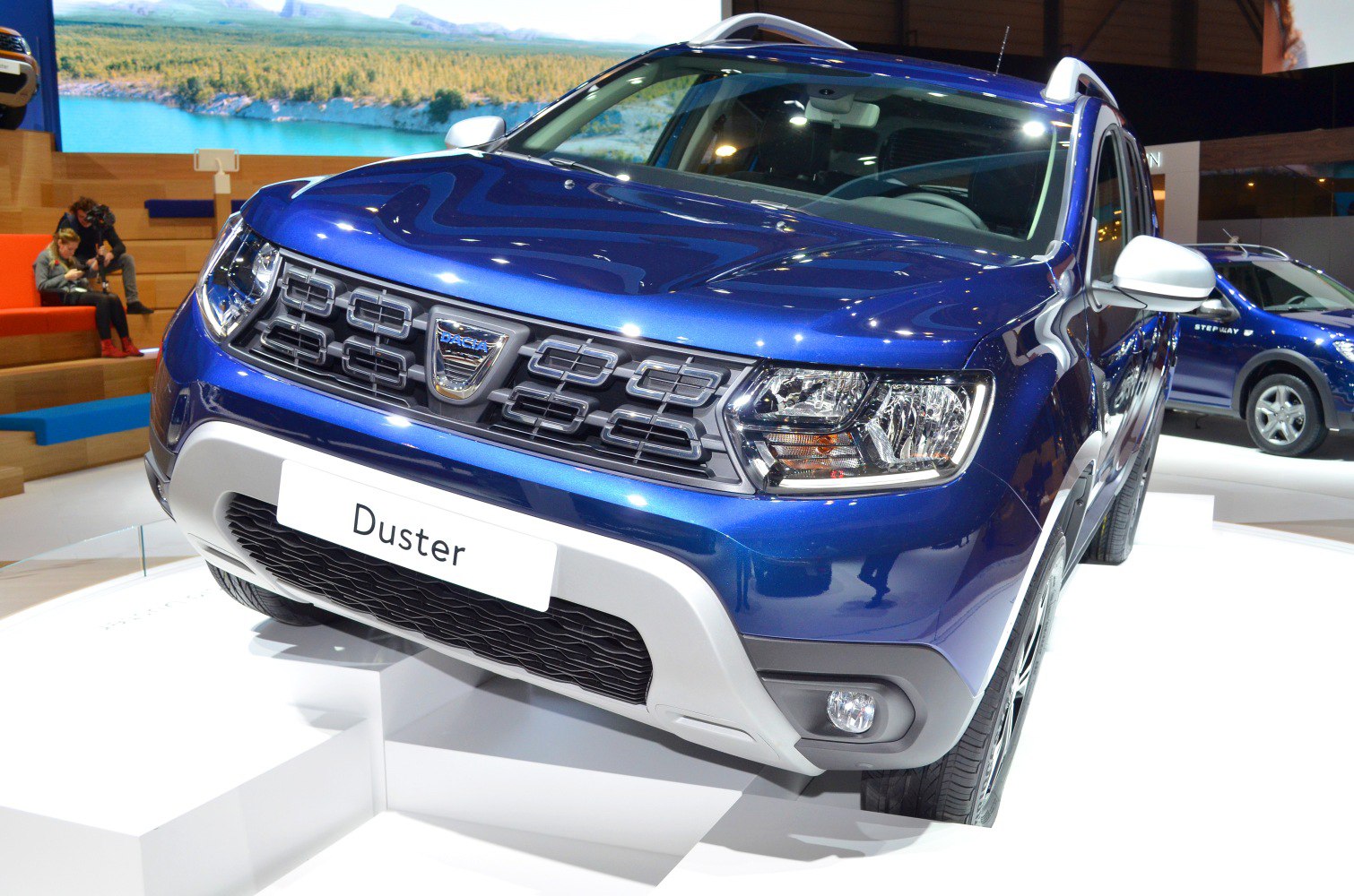 Close-up front view with distinctive grille and headlights.