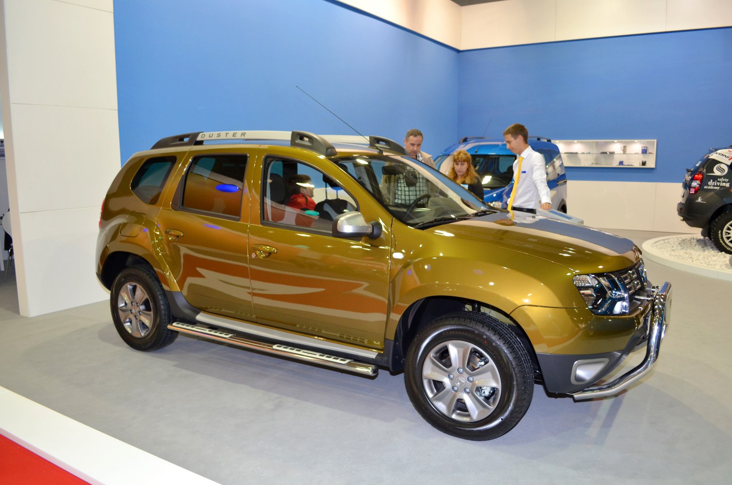 SUV with roof rails and front bull bar
