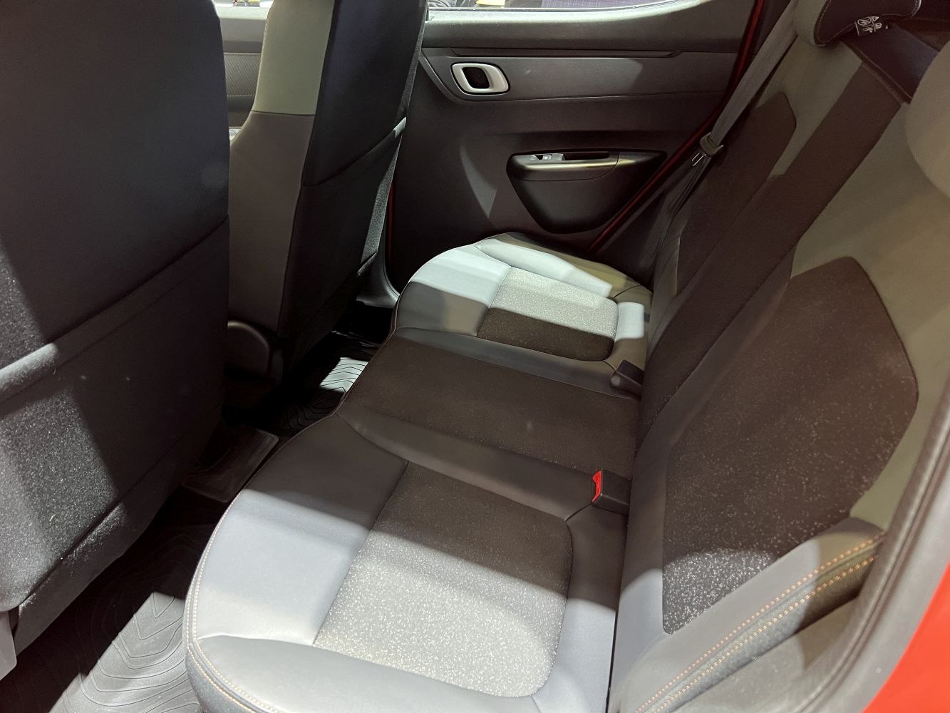 Rear seat upholstery and spacious rear passenger area