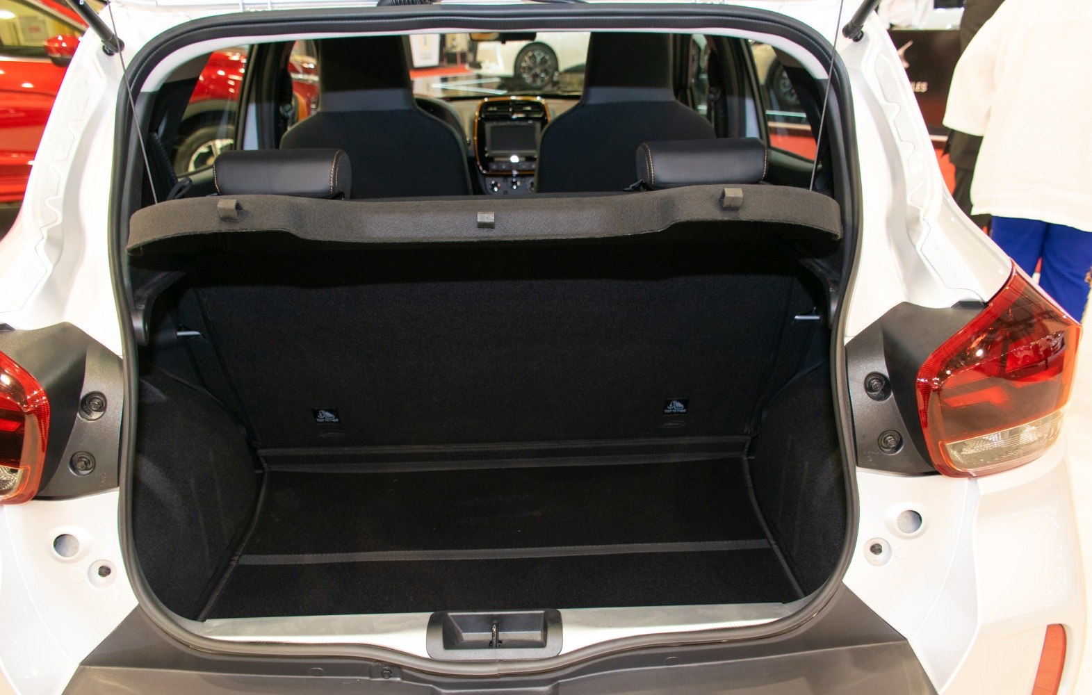 Compact open trunk with rear seats from a small hatchback