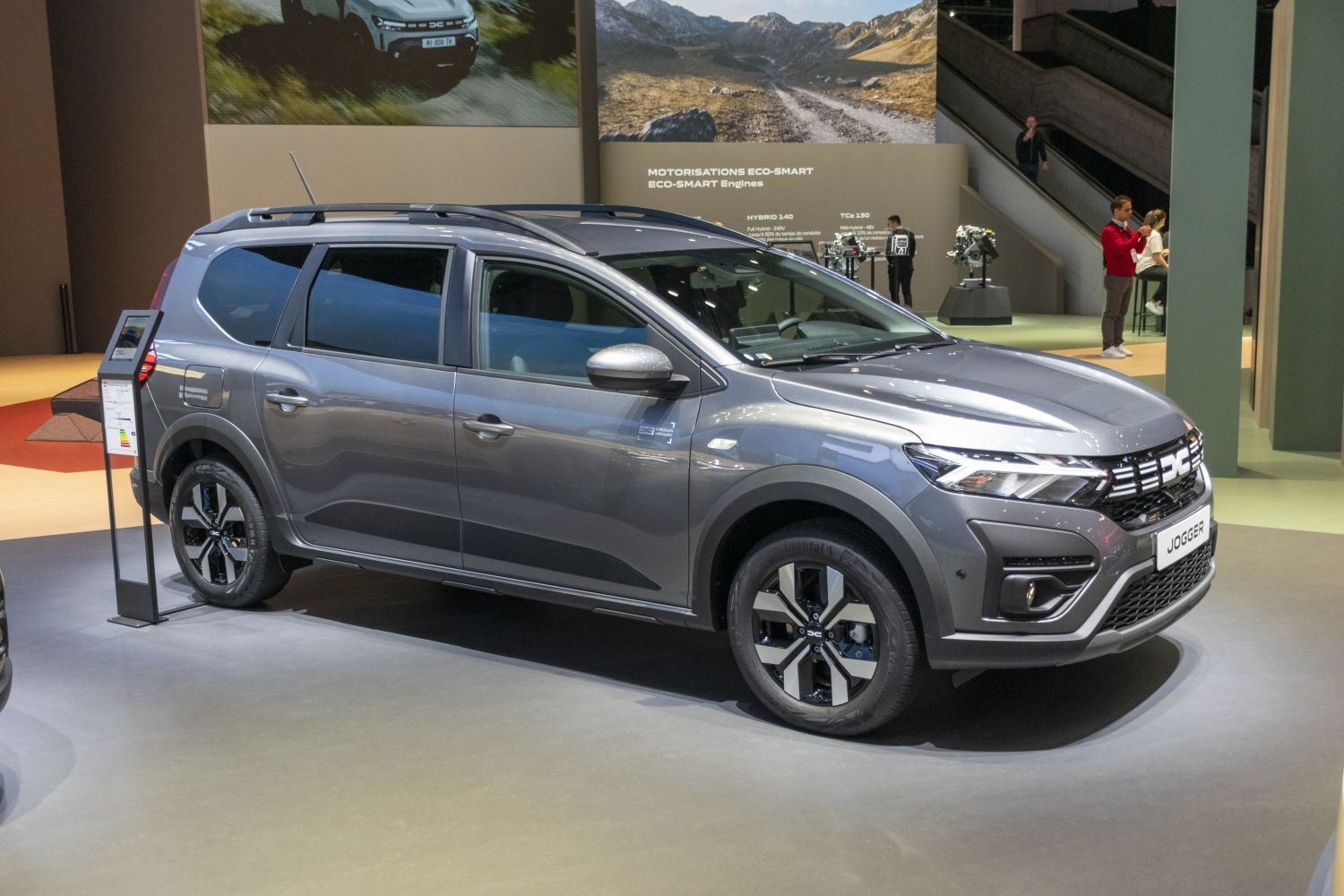 Gray facelift multipurpose vehicle with modern LED headlights and alloy wheels