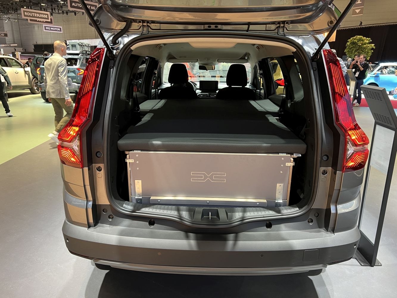 Spacious rear cargo area with fold-flat seats in SUV