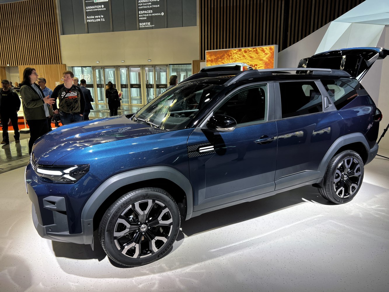Compact SUV with black alloy wheels and roof rails
