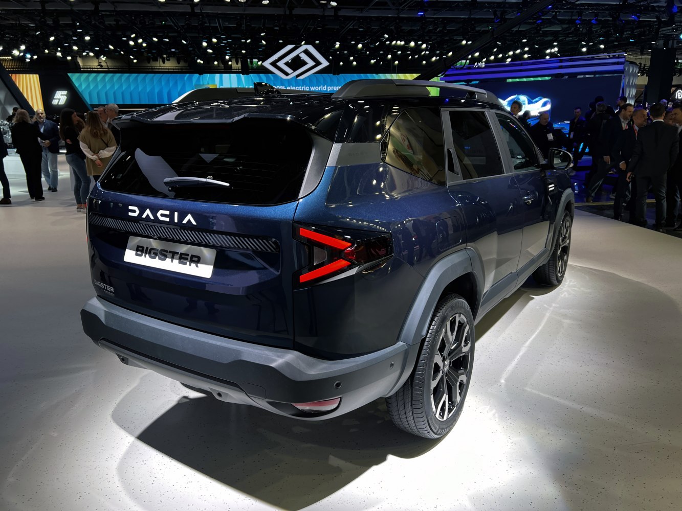 Rear view of SUV with LED tail lights and rugged bumper design