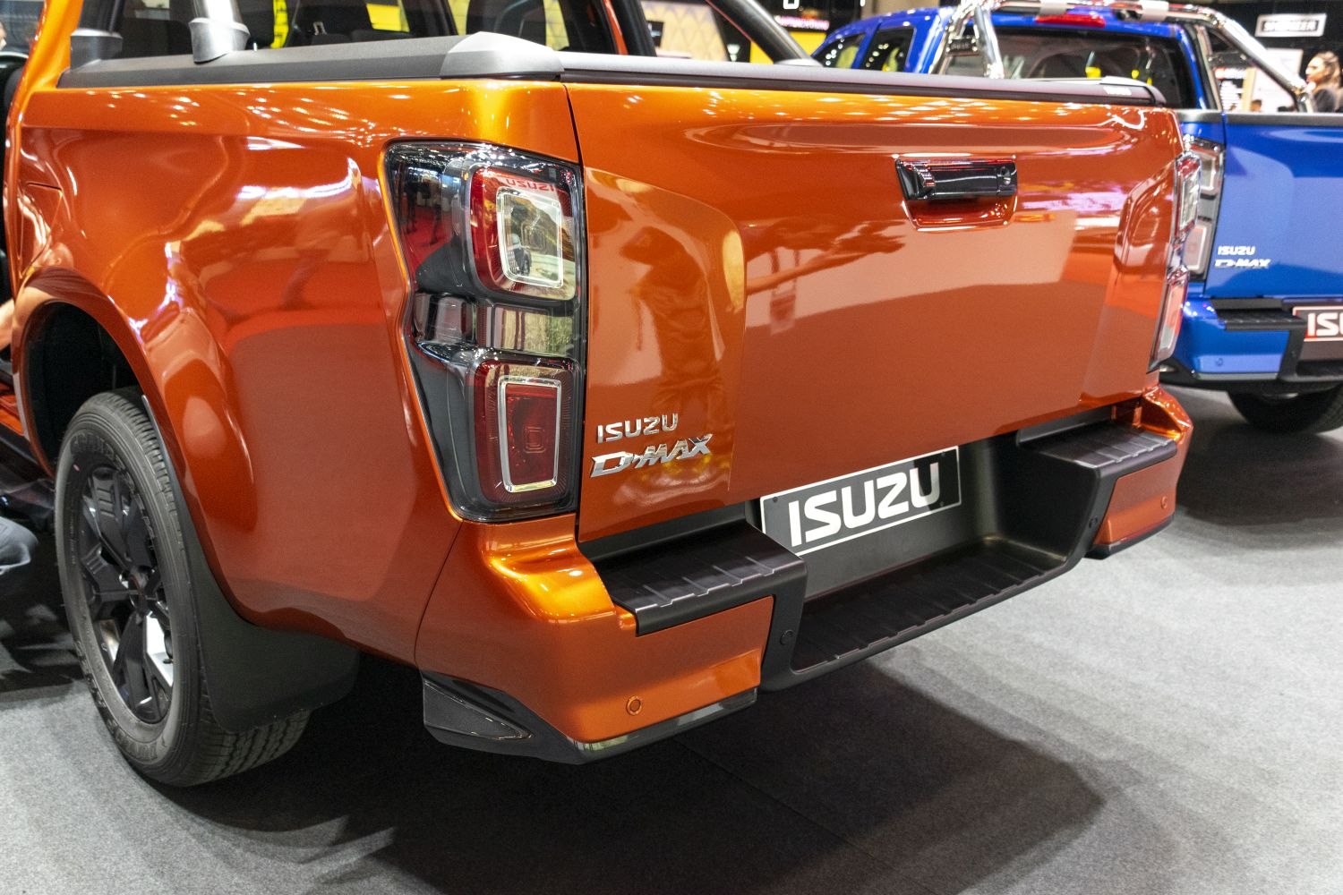 Rear tailgate and taillight design of a modern pickup truck