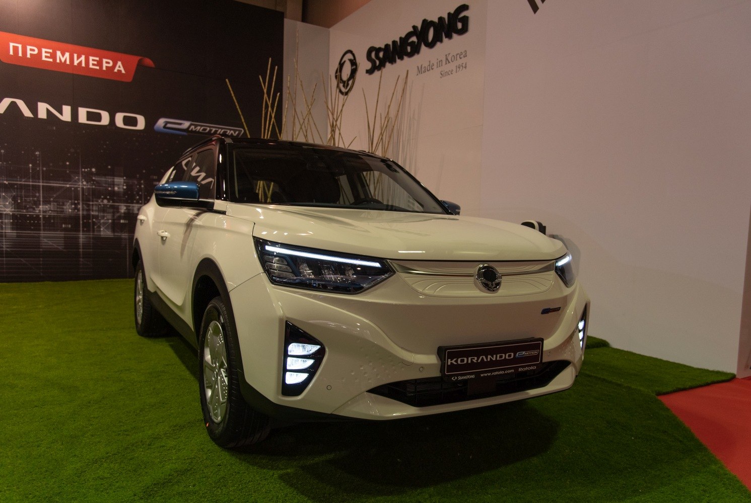 Front view of SUV with LED headlights and sleek modern design