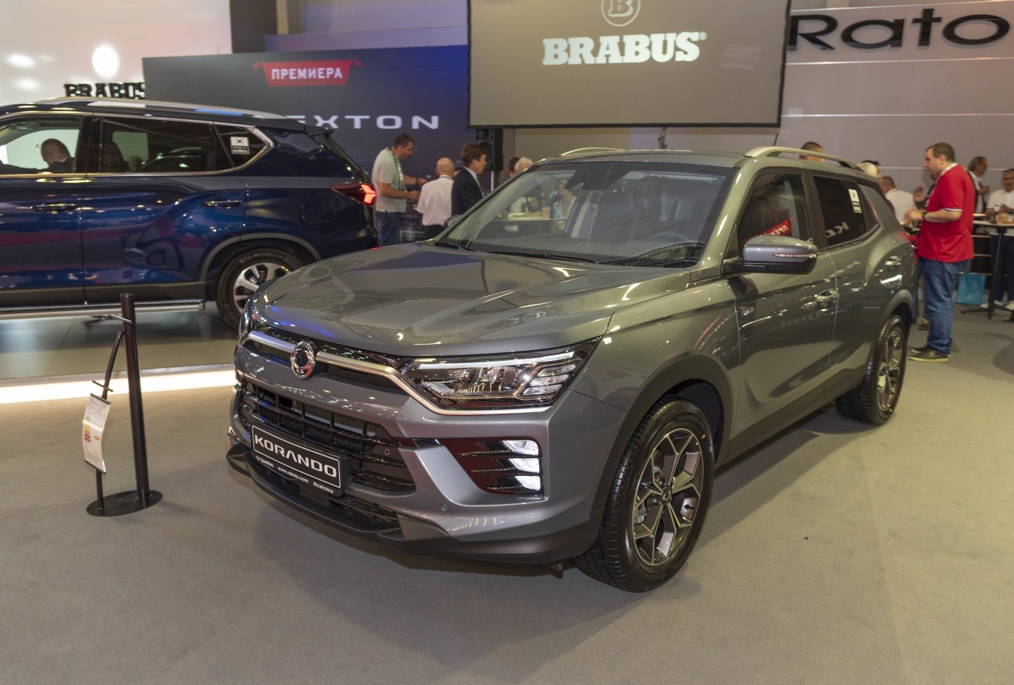Front view of SUV with LED headlights and alloy wheels