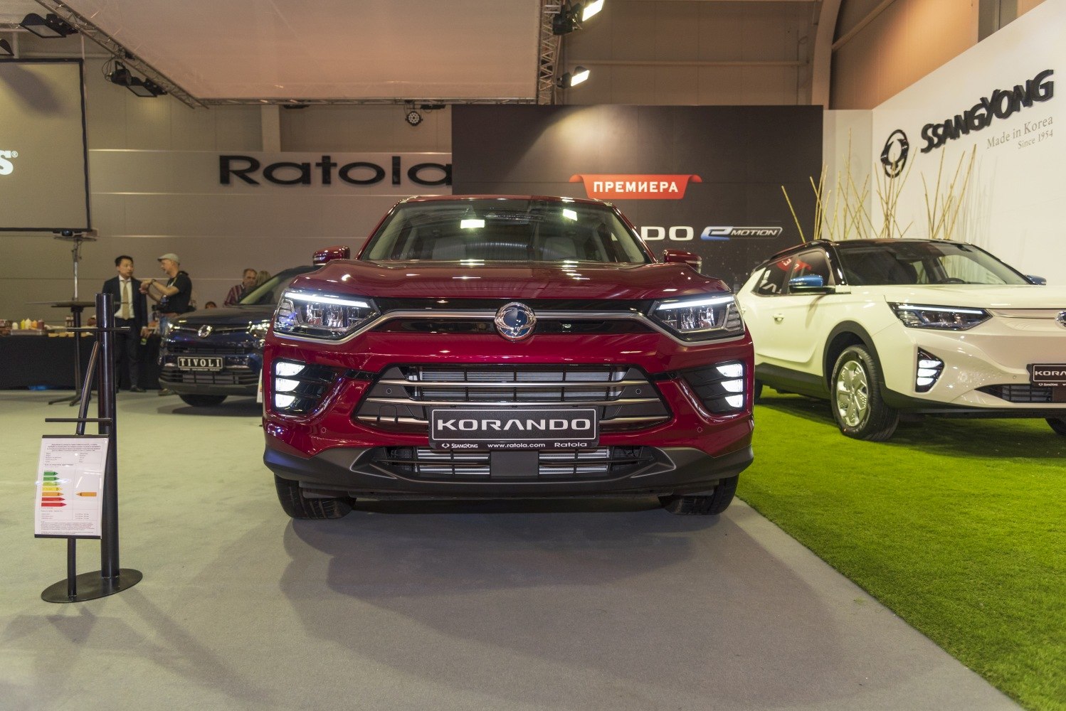 Front view with LED headlights, grille, and daytime running lights