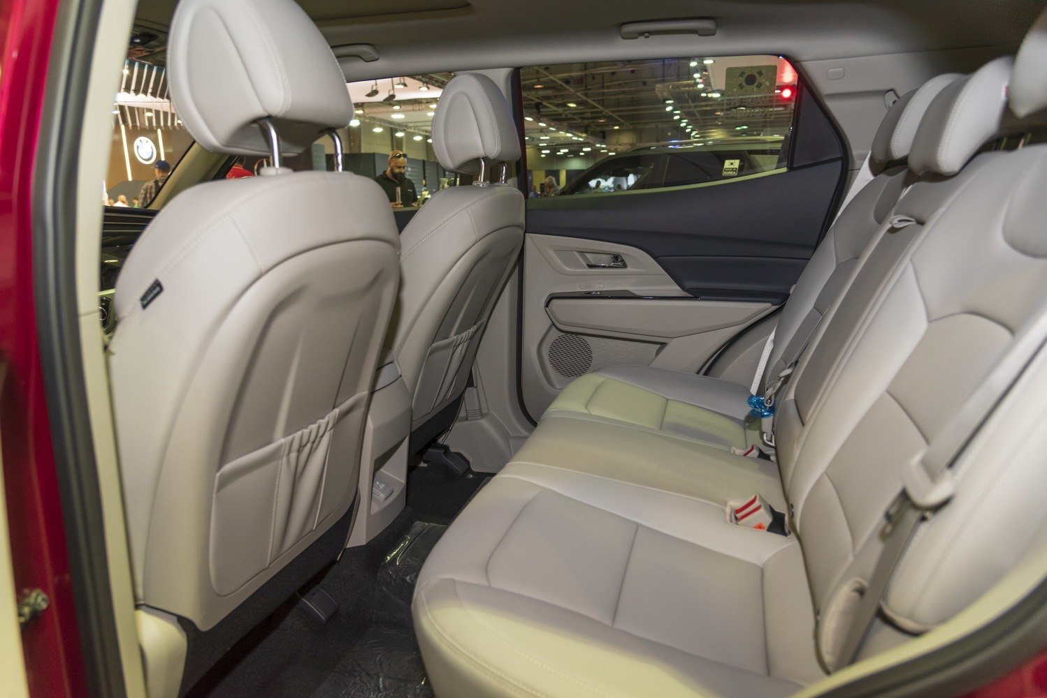 Rear seat interior with premium upholstery and spacious design