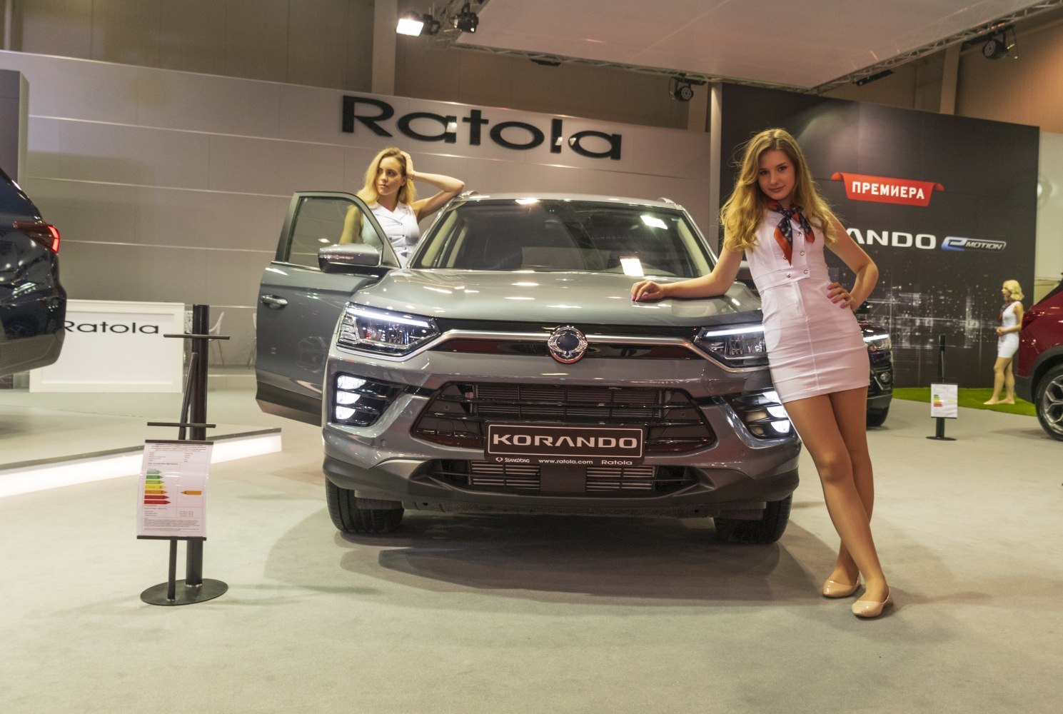 Front view with LED headlights and large grille