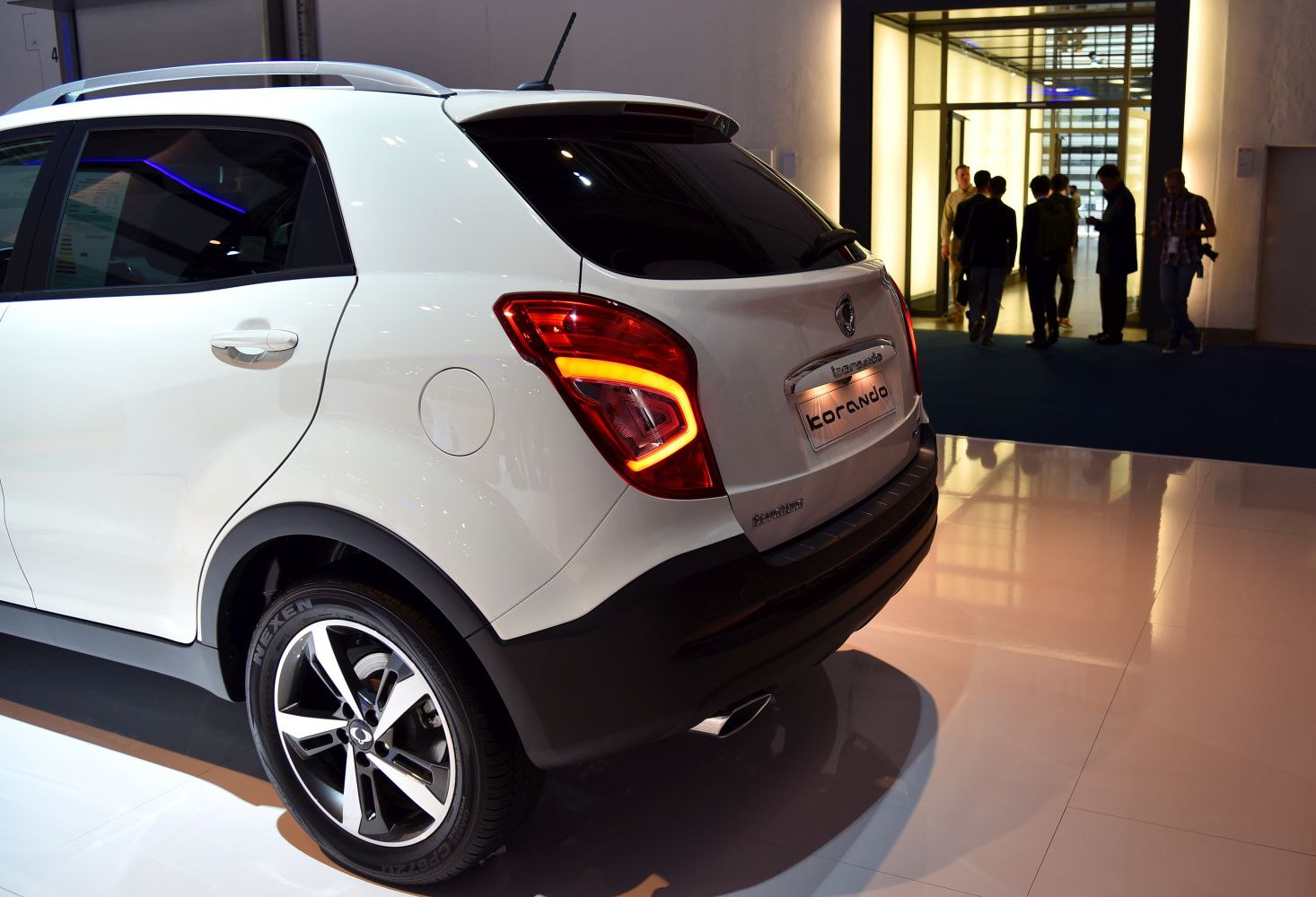 Rear end with distinctive tail light and alloy wheel of compact SUV