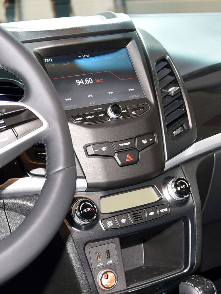Dashboard with digital infotainment and climate control
