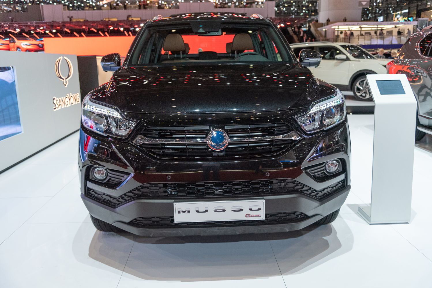 Front view showing grille and LED headlights
