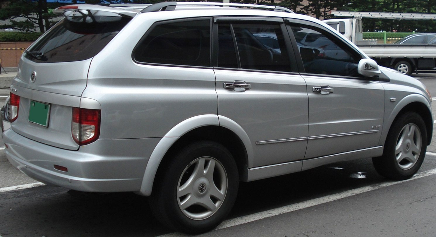 Silver mid-size SUV rear and side profile