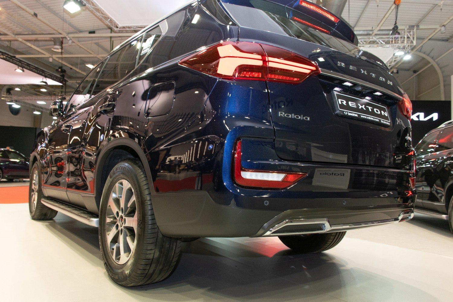 Rear view of SUV with LED tail lights and modern bumper design