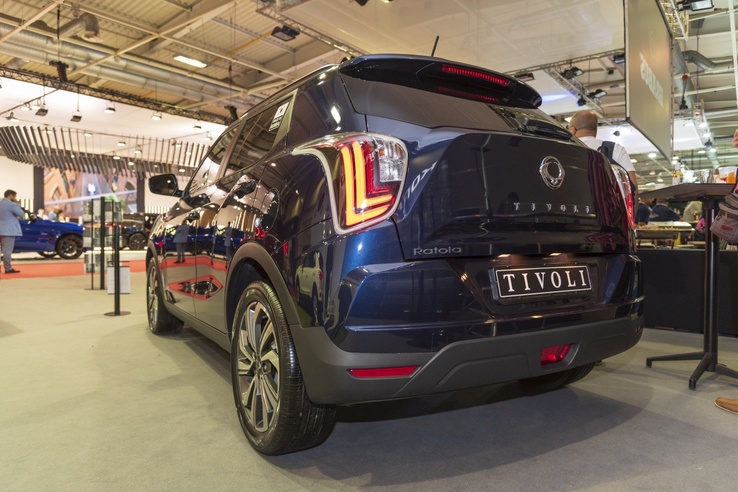 Rear view with distinctive LED tail lights and alloy wheels
