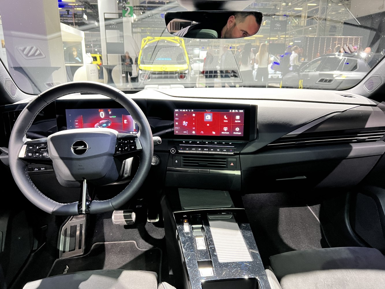 Digital dashboard and touchscreen infotainment system in modern car interior