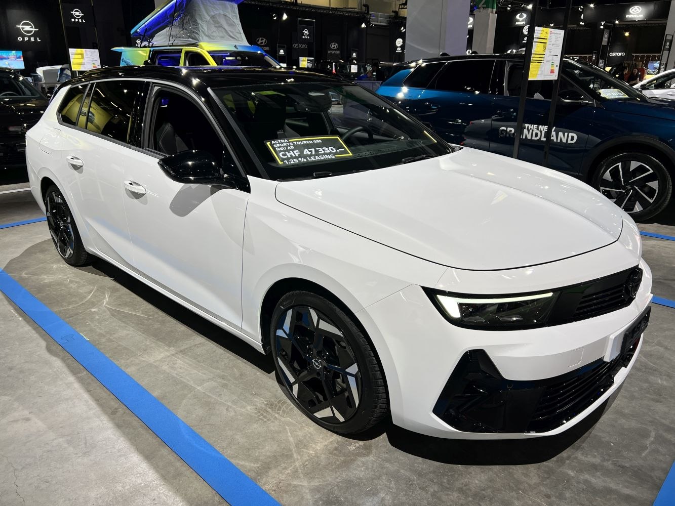 Modern station wagon with LED headlights and sleek body lines