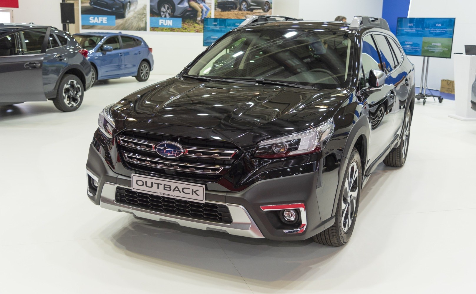 Sleek front end with LED headlights and grille of a modern SUV