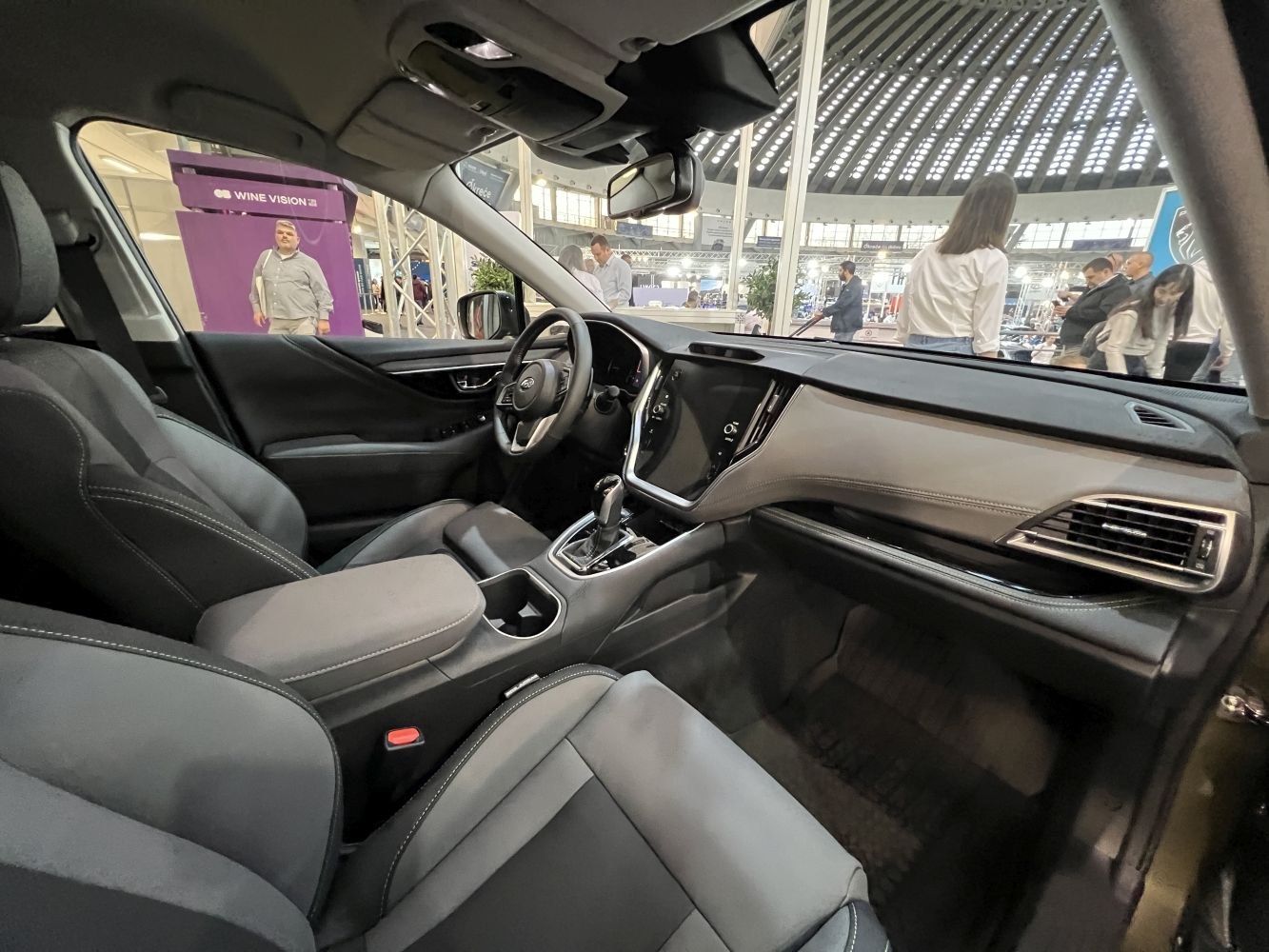 Modern SUV interior with dashboard and front seats