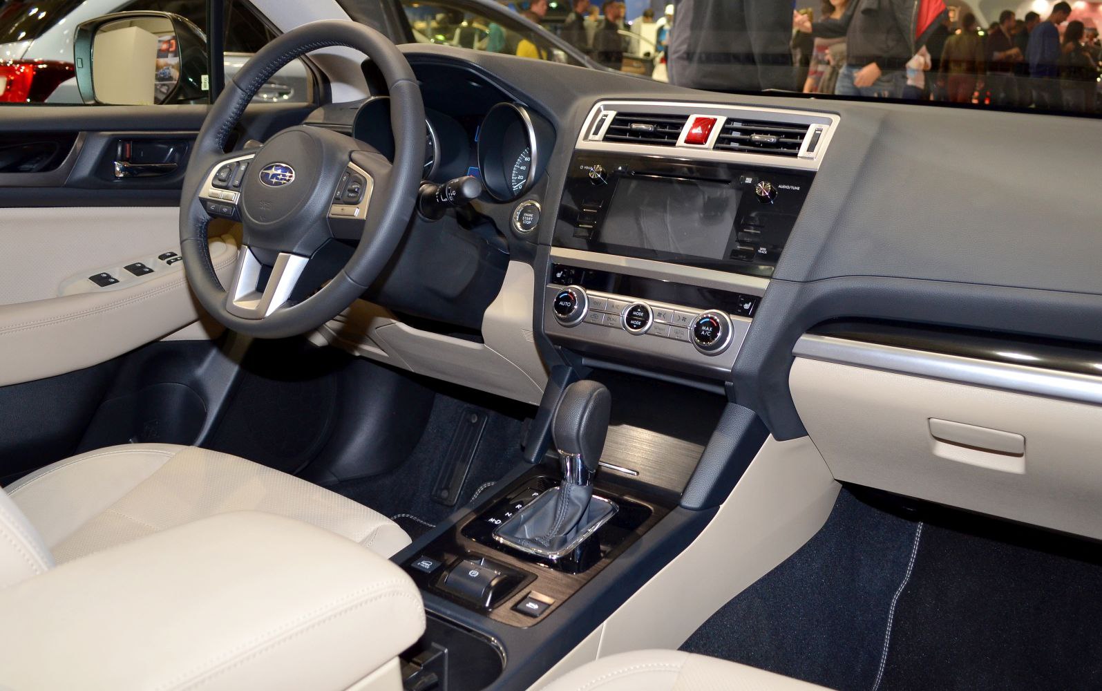 Interior dashboard with steering wheel and center console