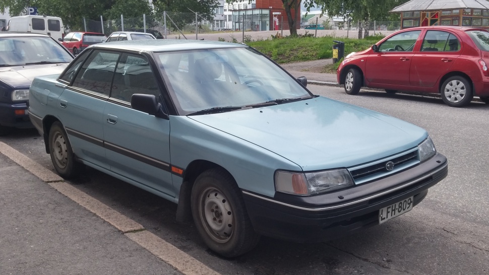 Classic sedan front side with rectangular headlights and simple body lines