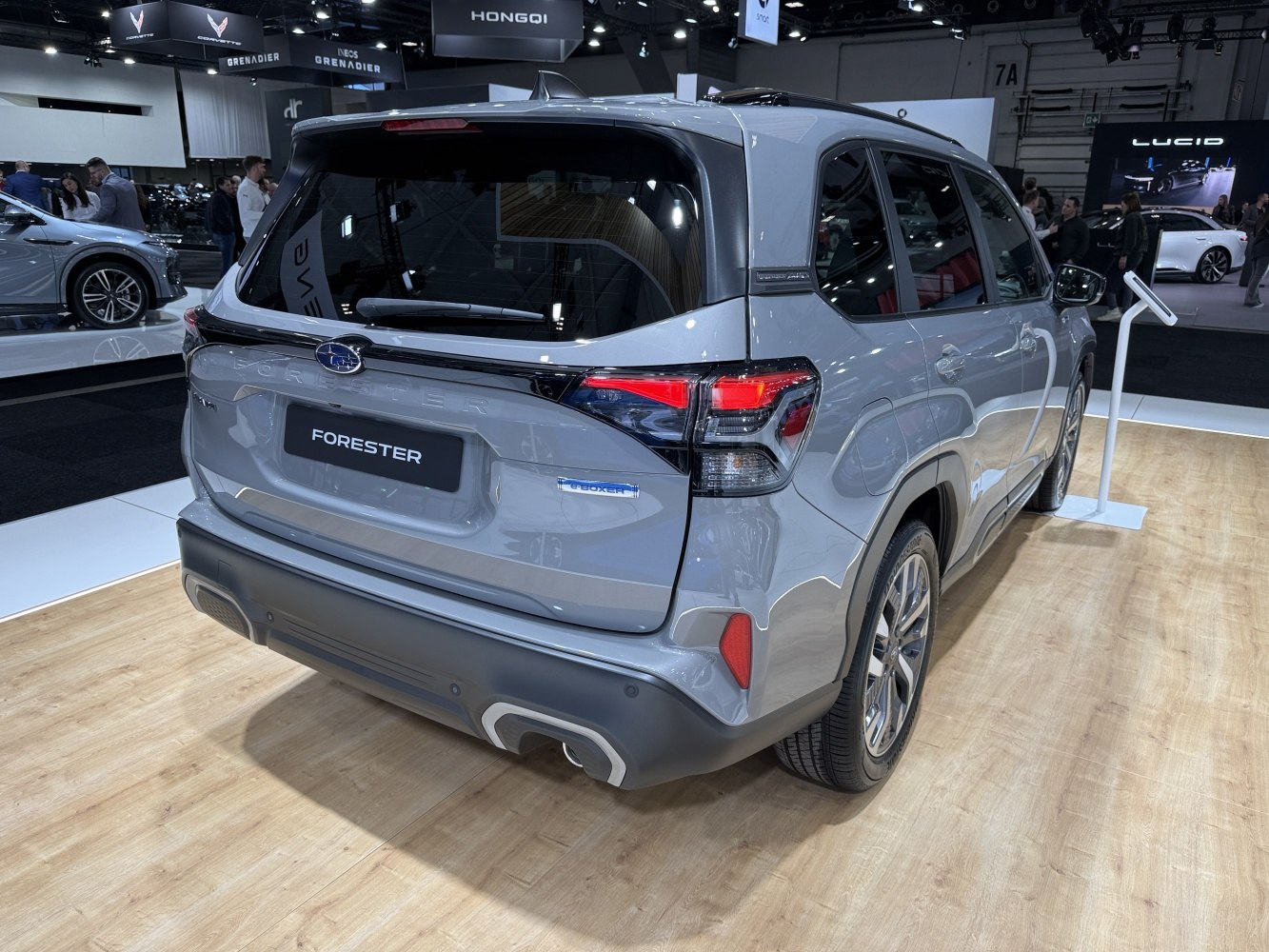 Rear view of modern SUV with LED taillights and sleek design