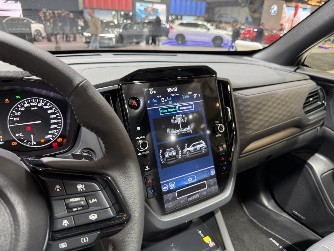 Digital dashboard and touchscreen infotainment with steering wheel controls