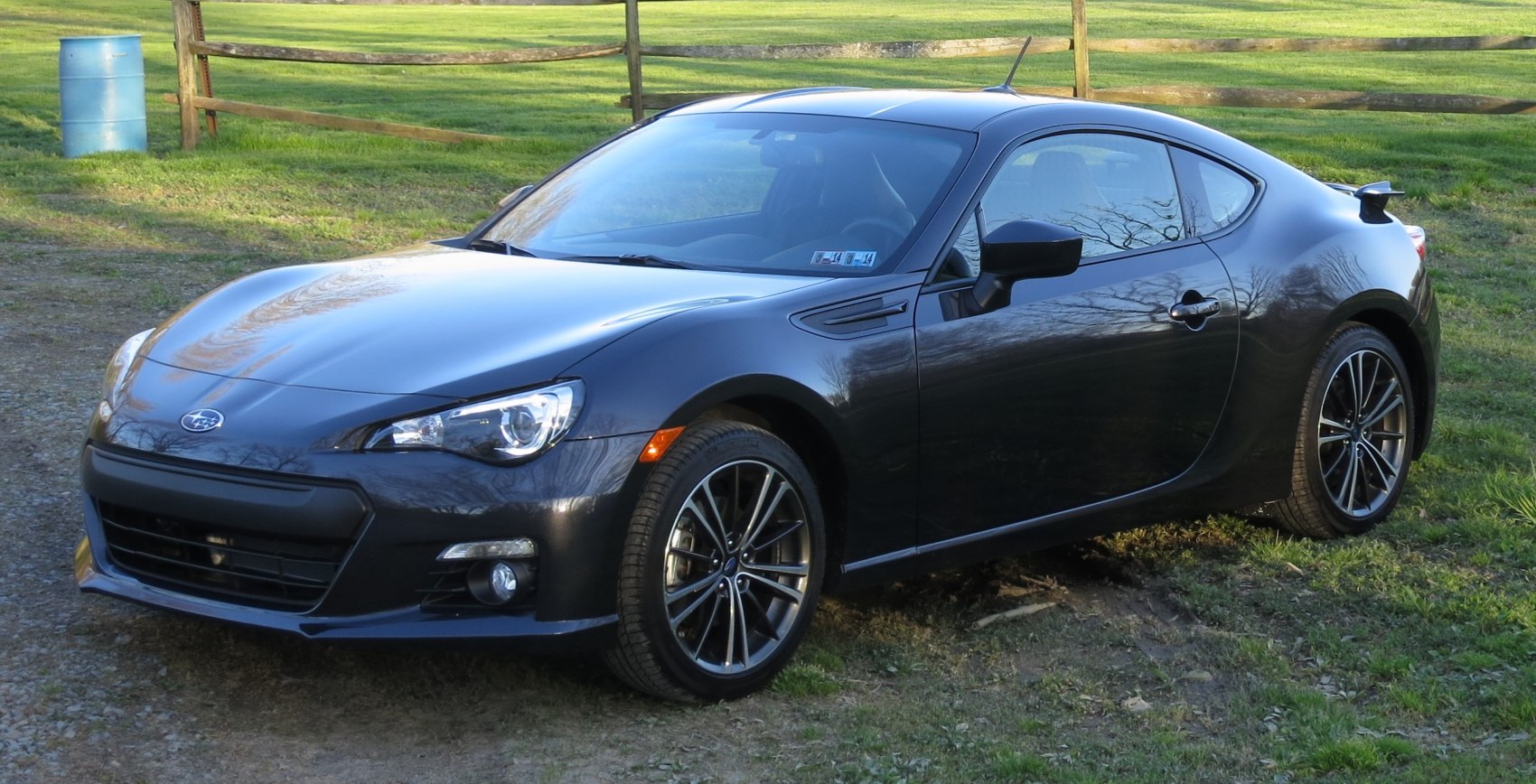 Two-door sports coupe with alloy wheels and aerodynamic design