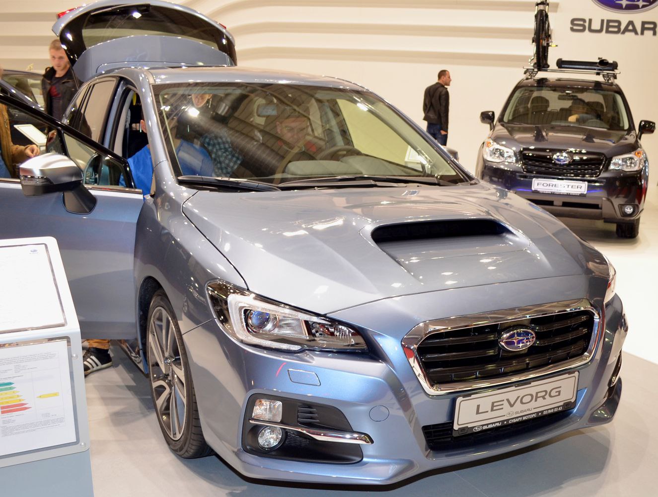 Front grille and hood scoop of a modern compact wagon