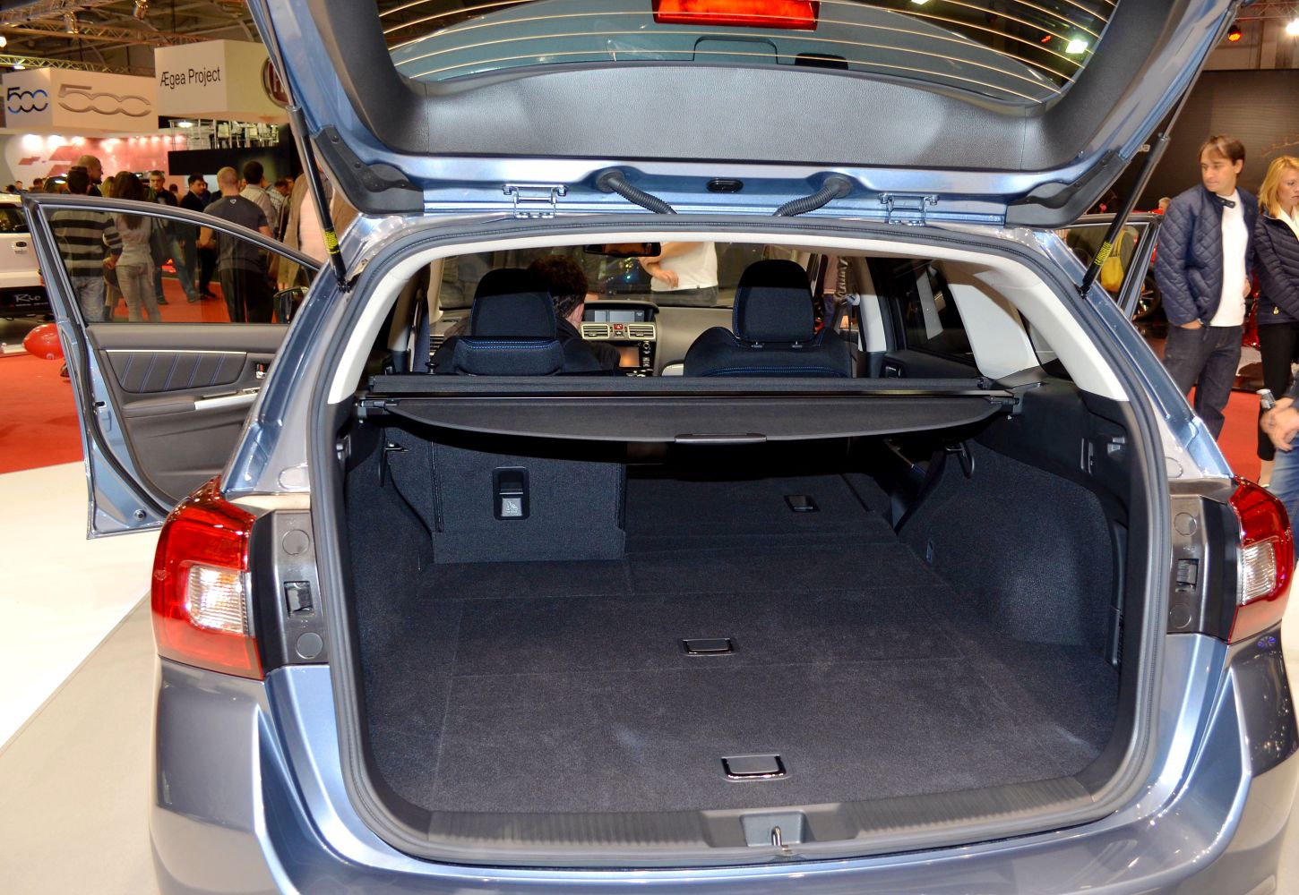 Large and spacious rear cargo area with open hatchback
