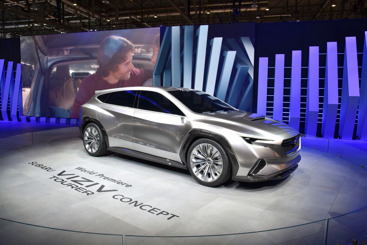 Futuristic sleek SUV concept with sharp lines and aerodynamic features.
