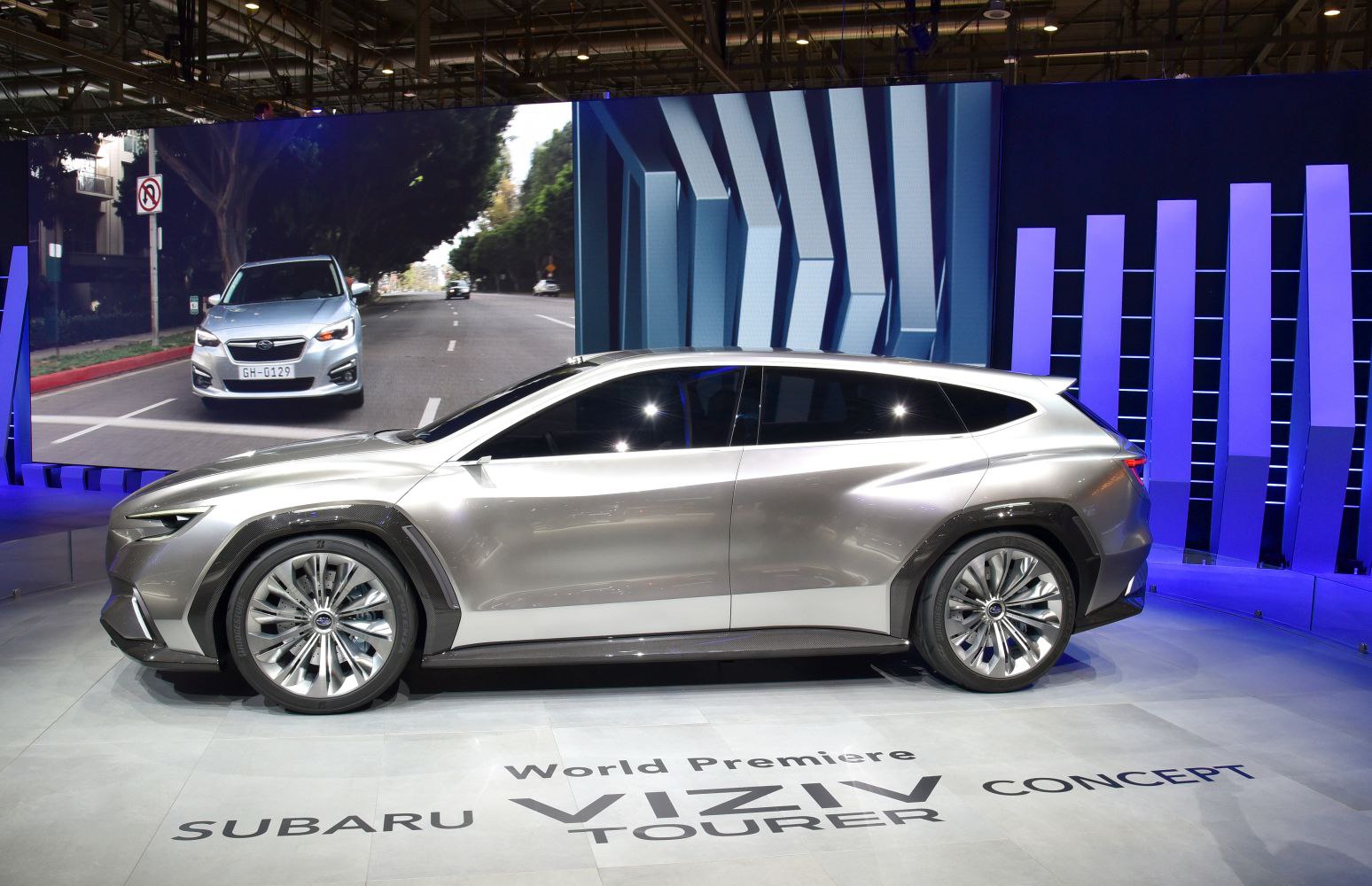 Futuristic crossover with sleek aerodynamic lines and large alloy wheels.