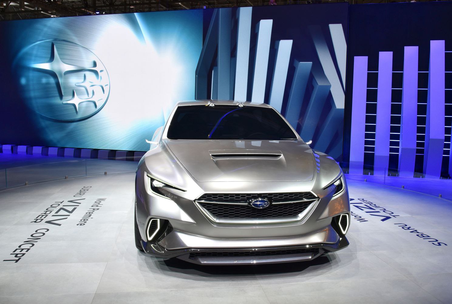 Aggressive front fascia with LED lights and hood scoop